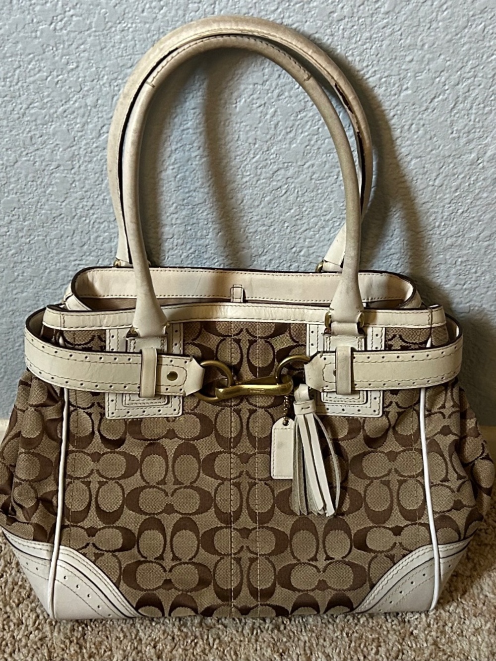 Vintage Coach Hamptons Signature Belted Satchel Bag Y2K (10509)